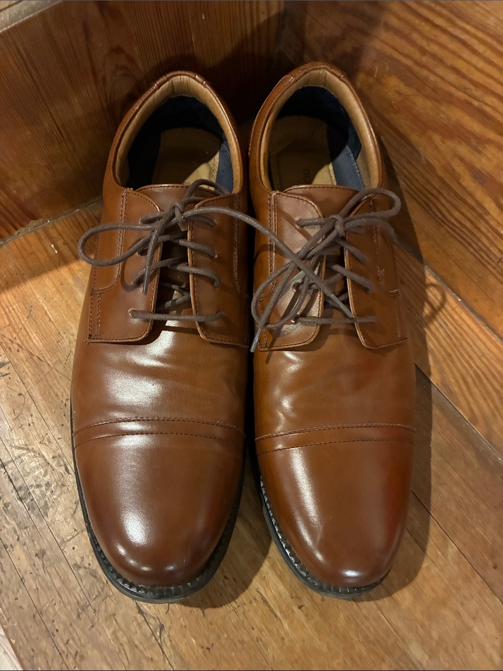 Dockers Men's Brown Leather Lace-Up Dress Shoe Sz 15W